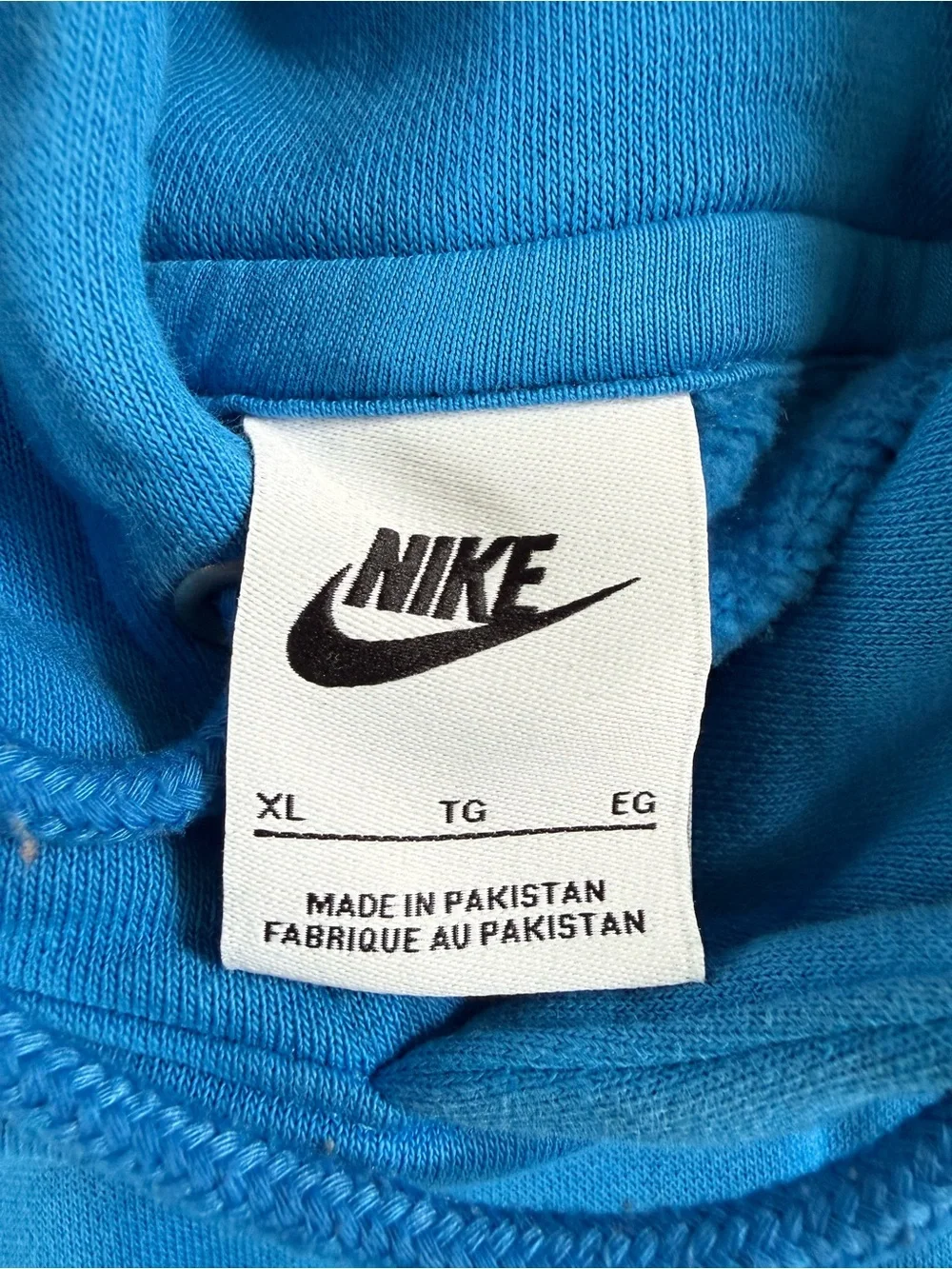 Nike Men's Blue Pullover Hoodie with White Swoosh